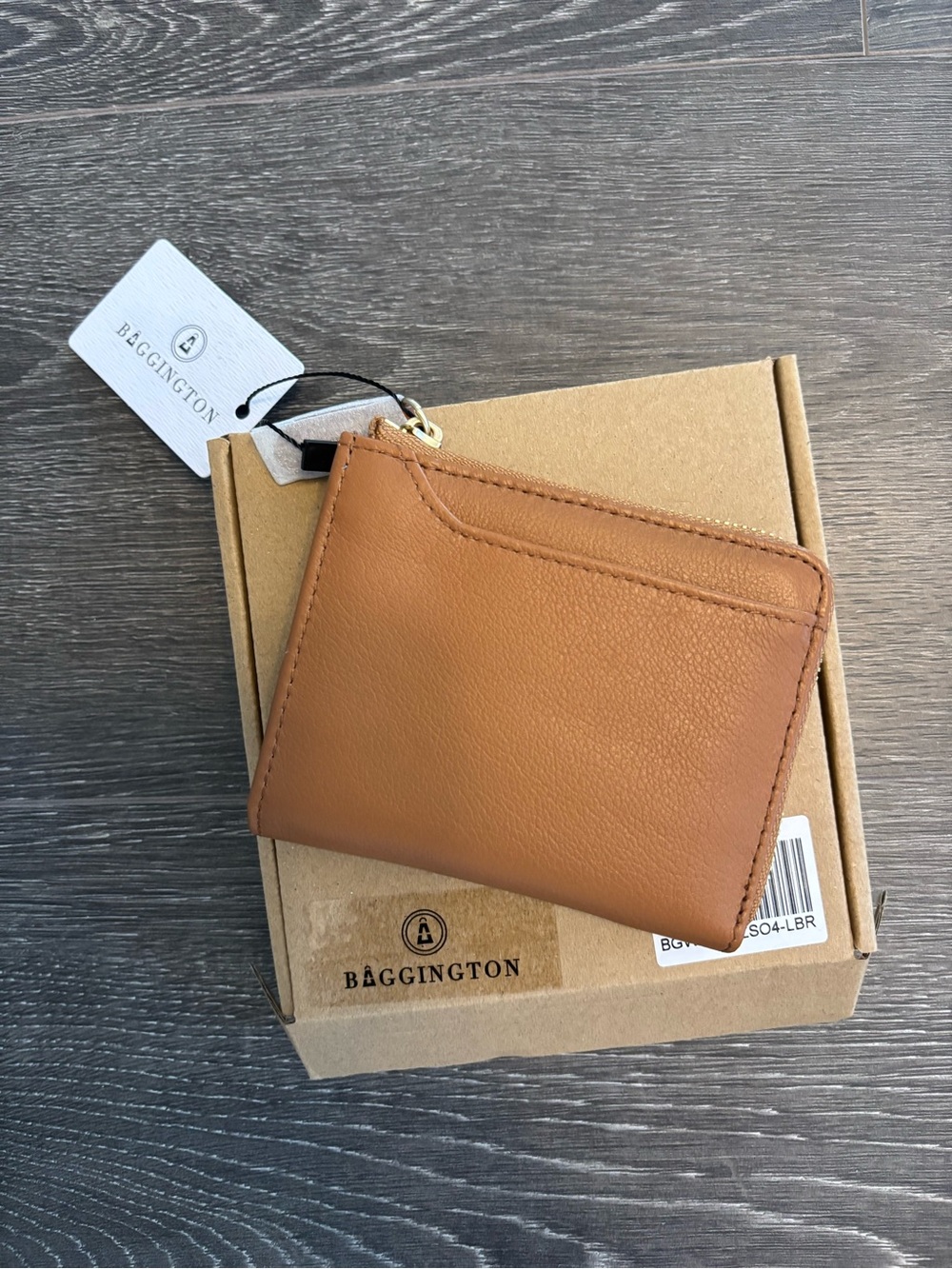 Baggington Unisex Tan L Zip Wallet